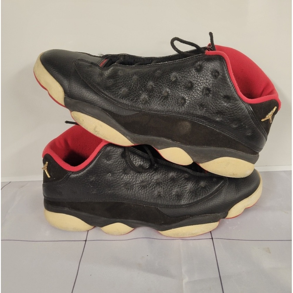 Nike Air Jordan 13 Retro Low Bred 2015 Black Red Gold Jumpman OG Men's Size 12